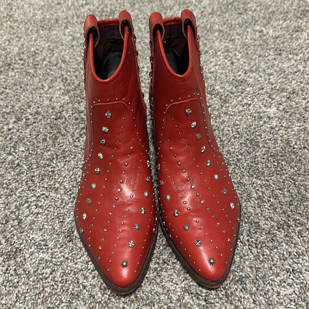 Red Sam Edelman embossed booties